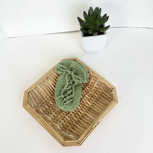 Soap Saver Bag Hand Crafted Green Cotton Bath Essential Exfoliating - Picture 1 of 11